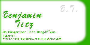 benjamin titz business card